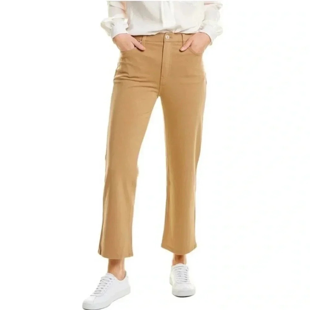 Hudson Noa tan knit straight crop pants - Picture 2 of 13